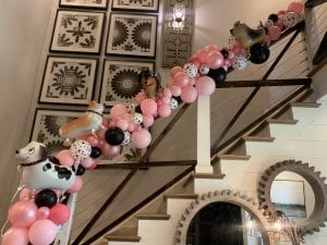 pink, white, black, puppy paw imprinted balloons from Above the Rest Balloons